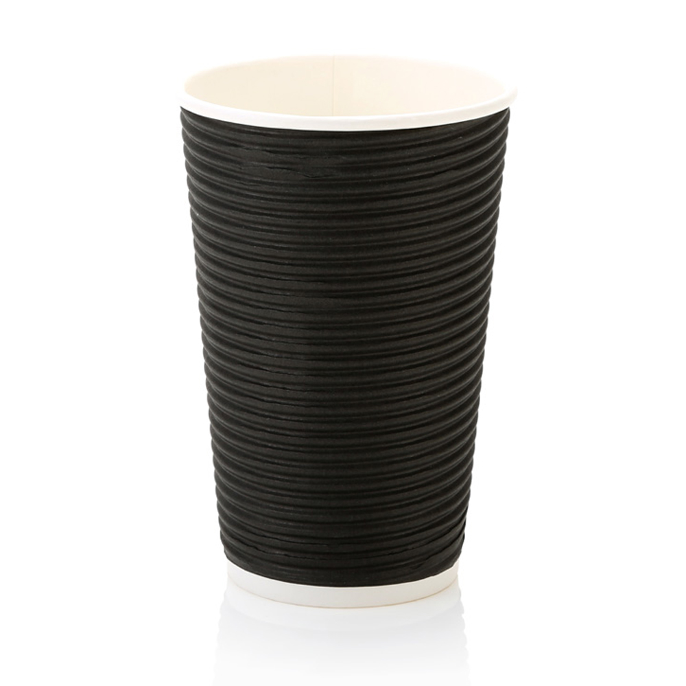 HRW500-Blk-500ml-Horizontal-Ripple-Coffee-Cup-Black-new