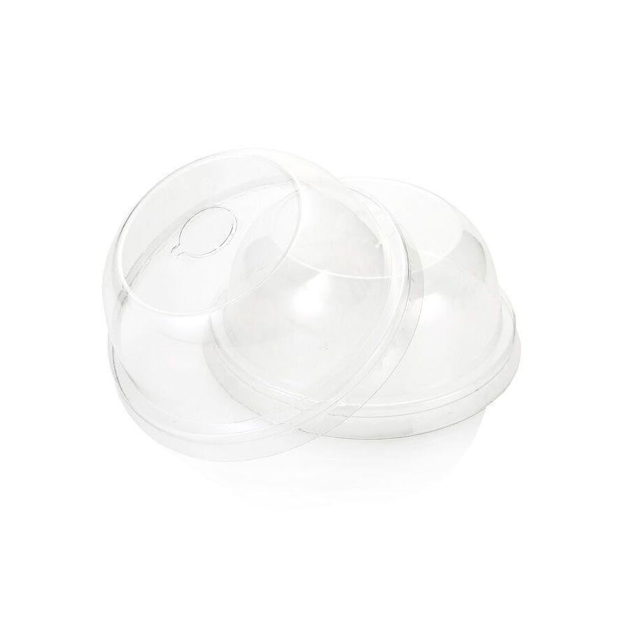 Clear PET Multifit Dome Lid with Straw Hole (50)