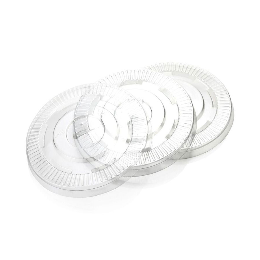 Clear PET Multifit Flat Lid with Straw Slot (50)